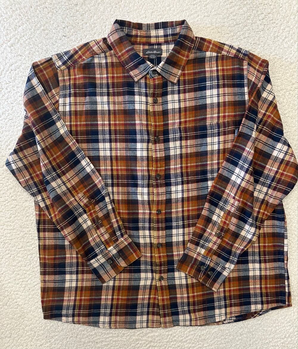Eddie Bauer Mens Long Sleeve Button Down Shirt Size 2XL